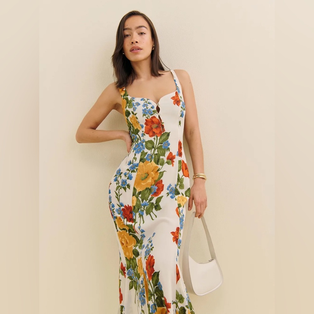 Reformation Laine Floral Print Women's Dress